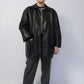 90s Black Leather Jacket Made in Italy