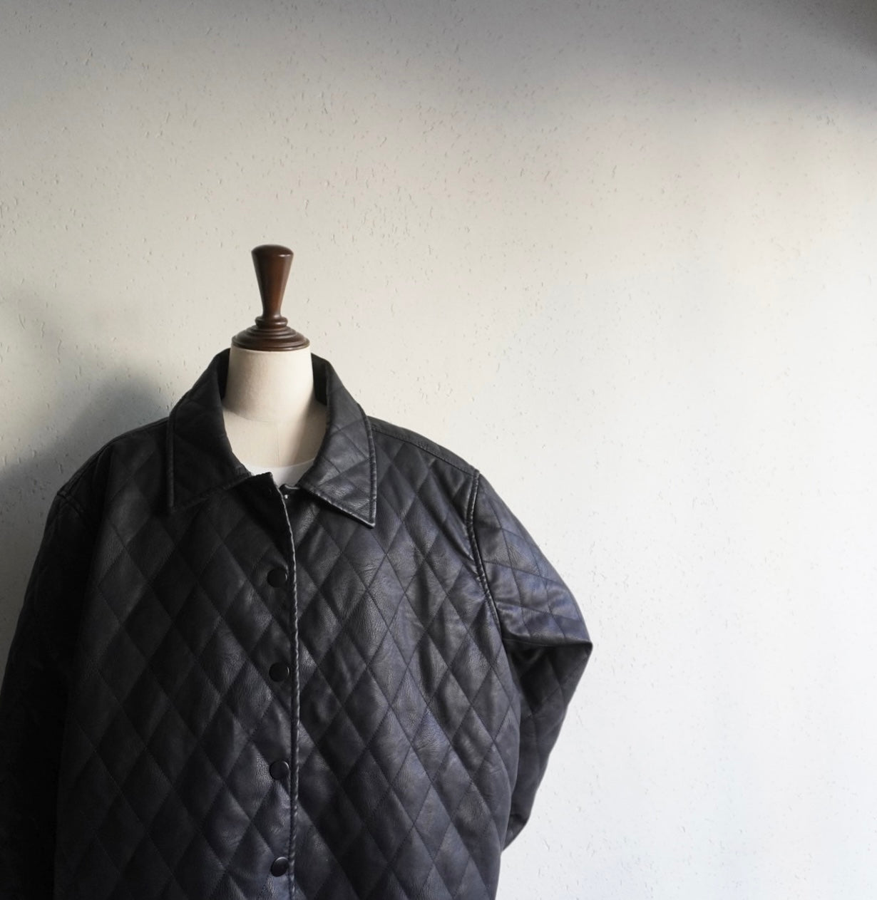 Faux Leather Quilted Jacket