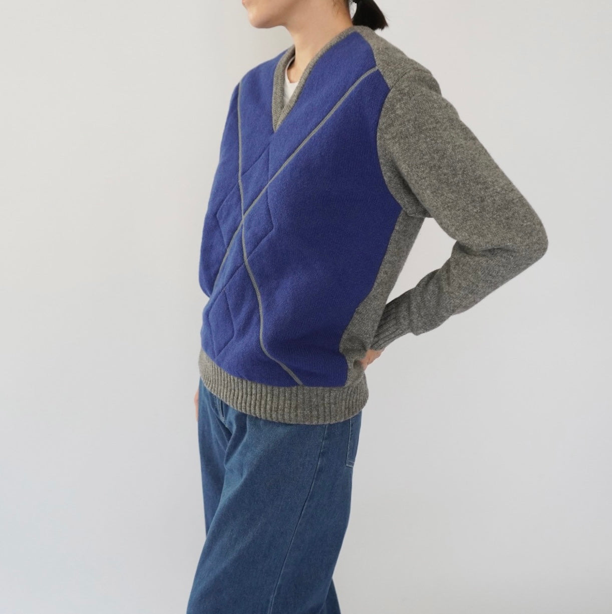 80s "PLAY BOY" Argyle Design Knit