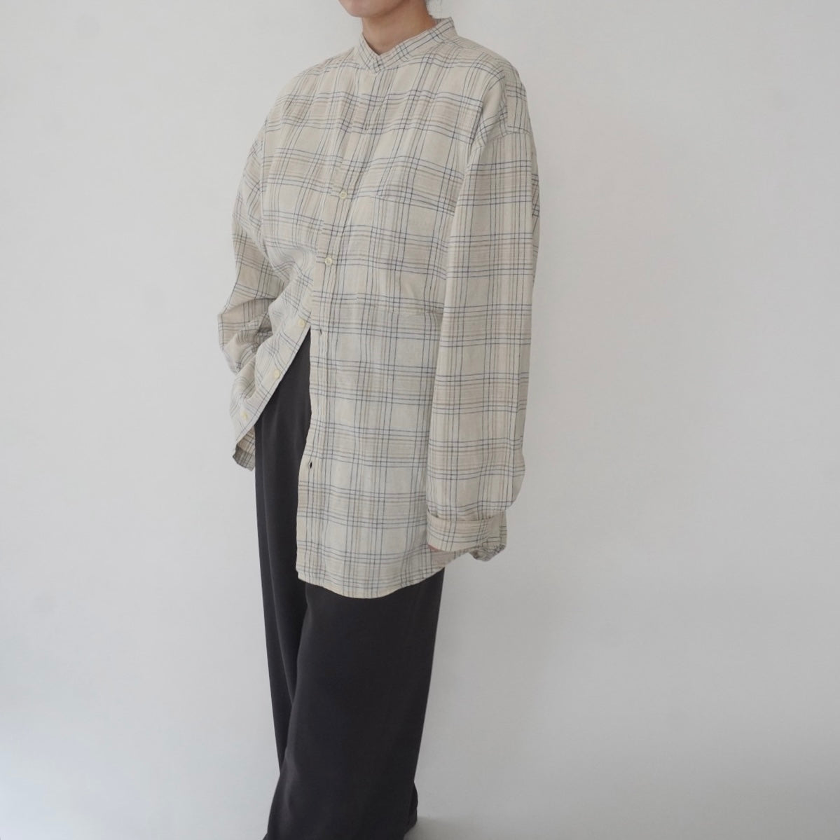 90s Linen Plaid Shirt