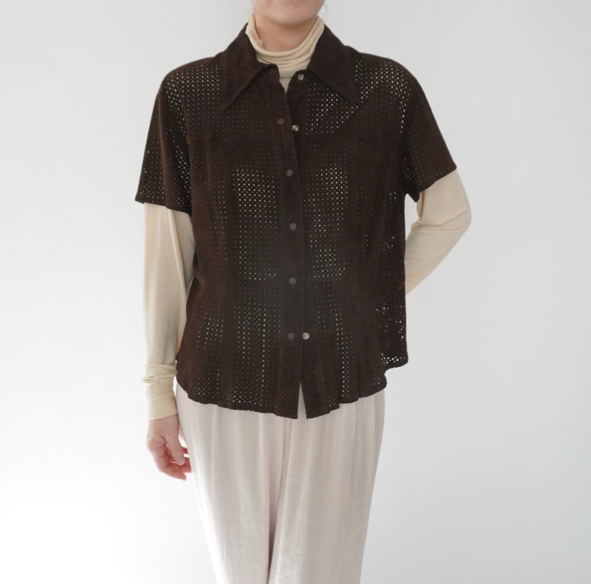 90s Suede Leather Shirt