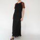 90s Lace Design Black Dress Made in USA
