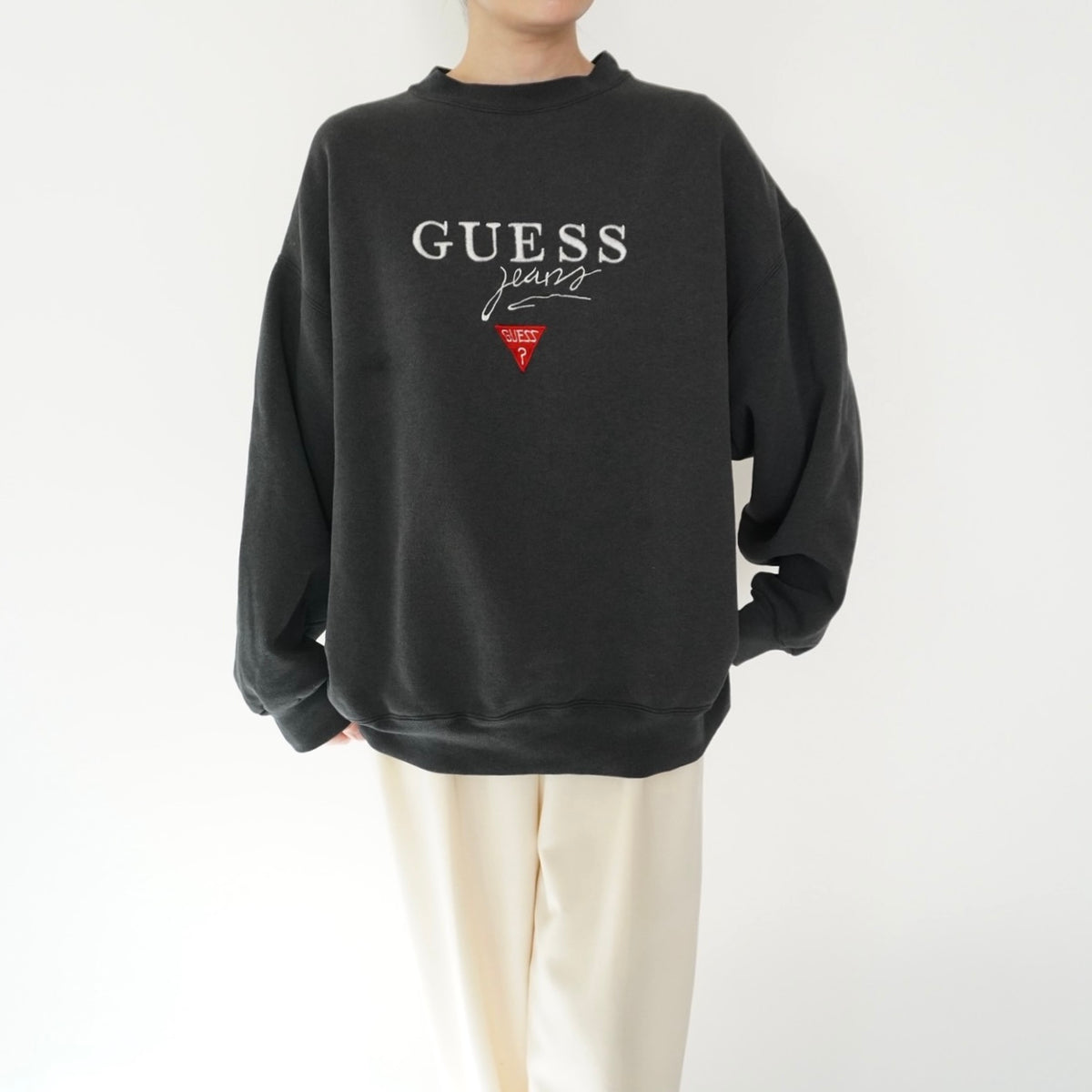 90s "GUESS" Embroidery Sweater Made in USA