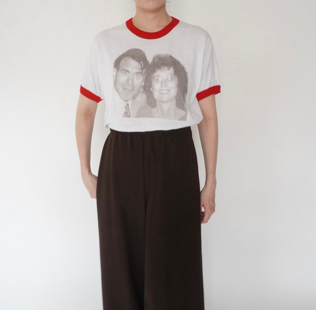 80s Photo Printed T-shirt Made in USA