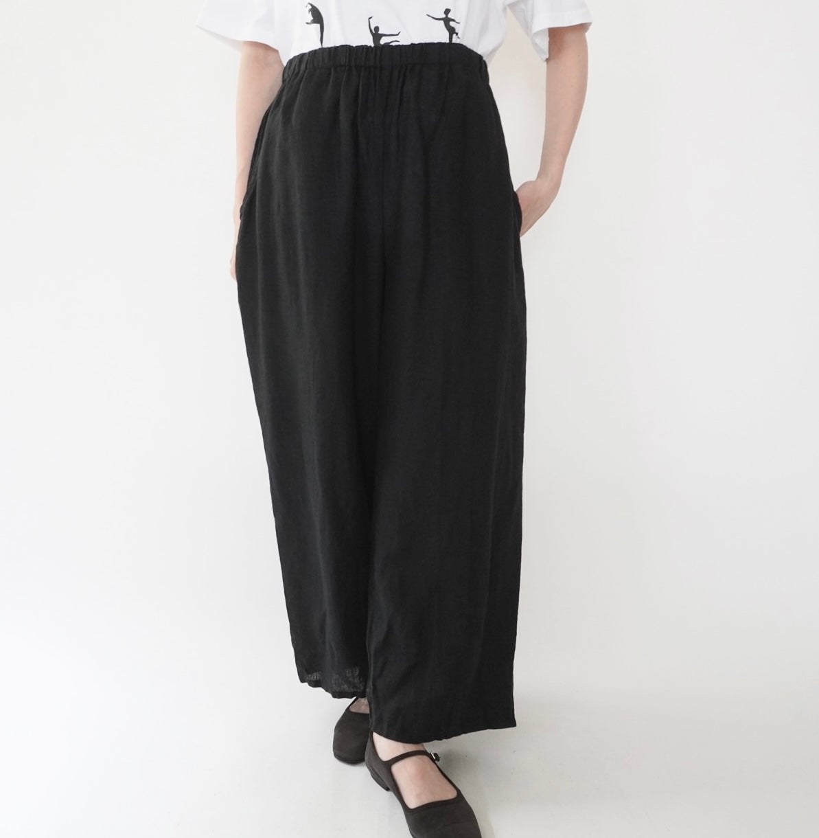 90s "FLAX"  Linen Wide Pants