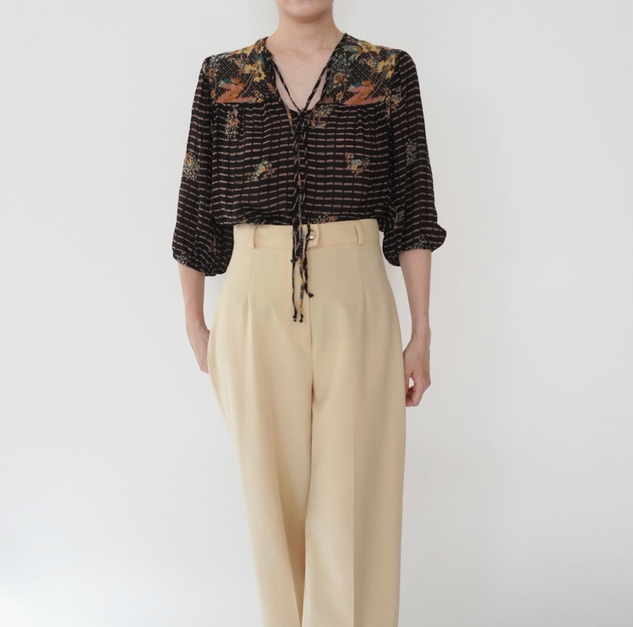 70s Printed Blouse