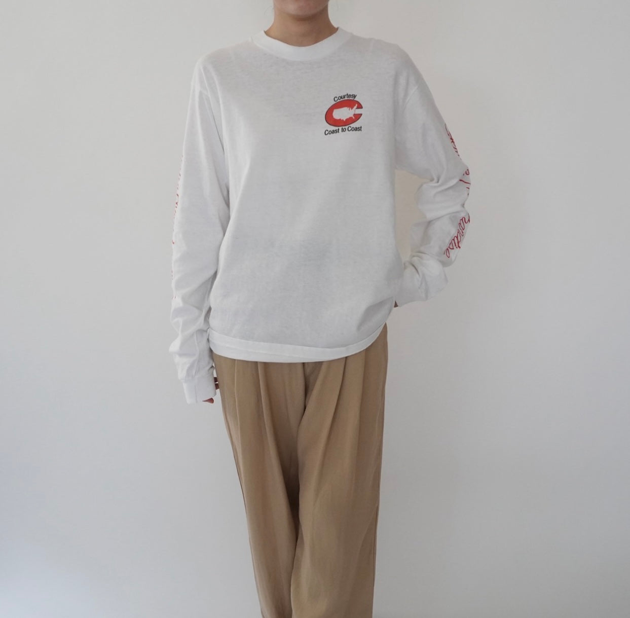 80s Printed Long Sleeves T-shirt Made in USA