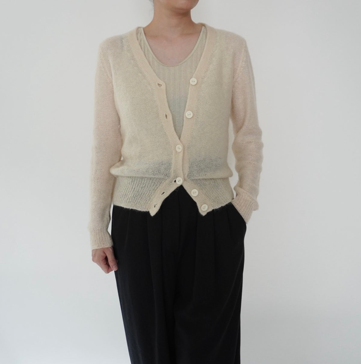 90s Ivory Knit Cardigan