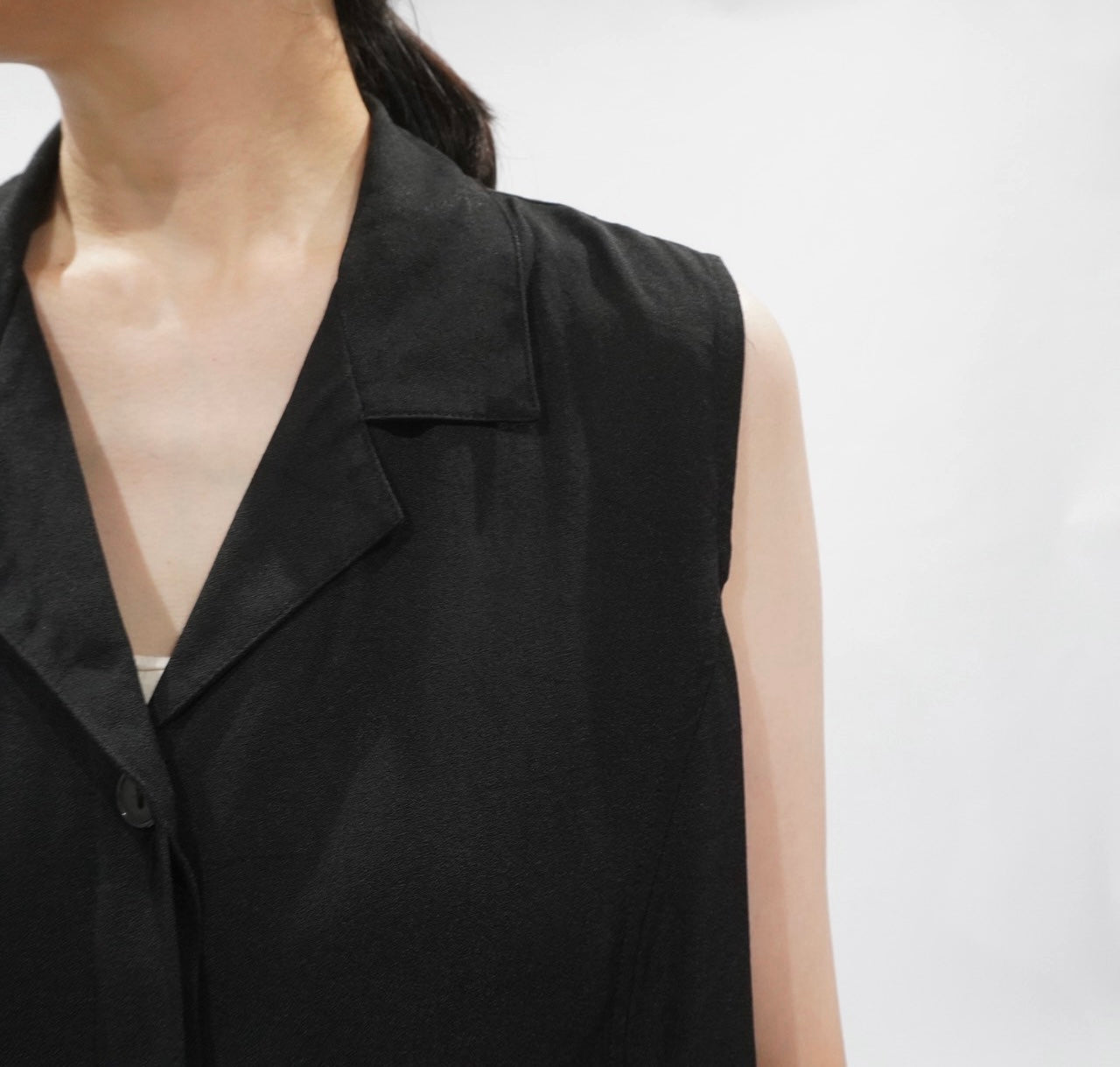 90s Black Vest,Blouse