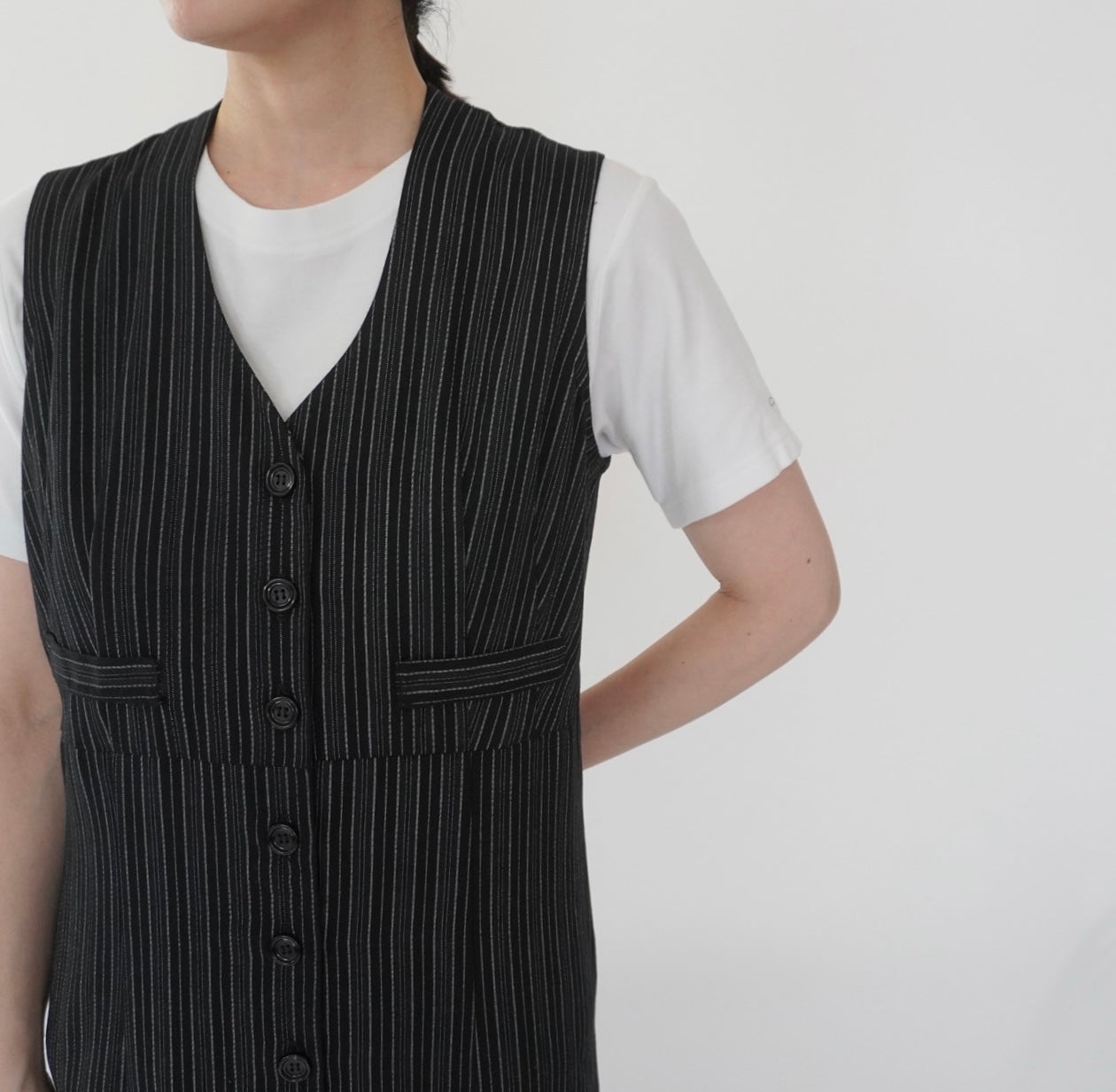 80s Striped Sleeveless Dress Made in USA