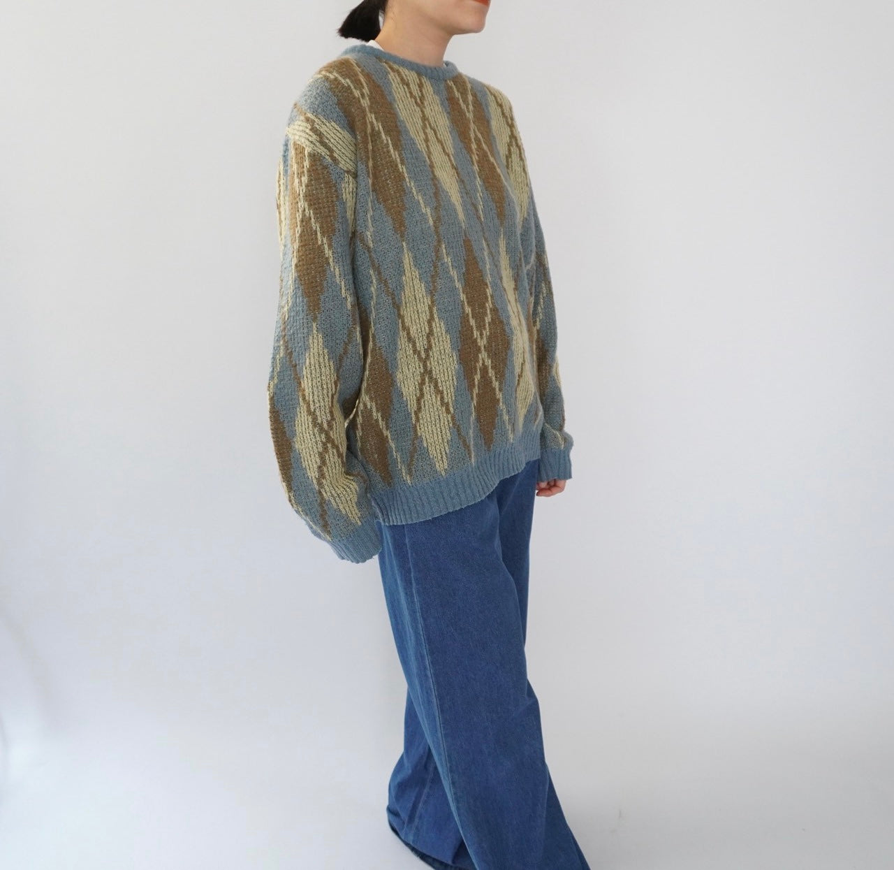 80s Argyle Mohair Knit Made in Italy