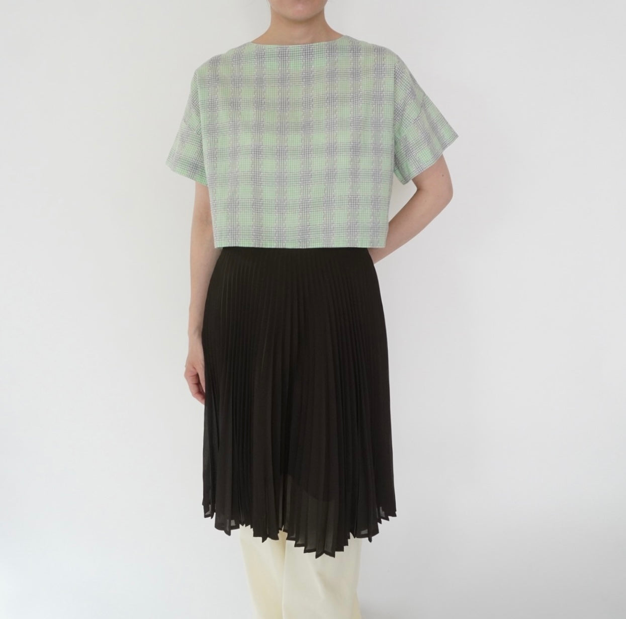 60s Plaid Boxy Blouse