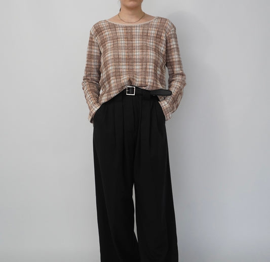 90s Plaid Top Made in USA