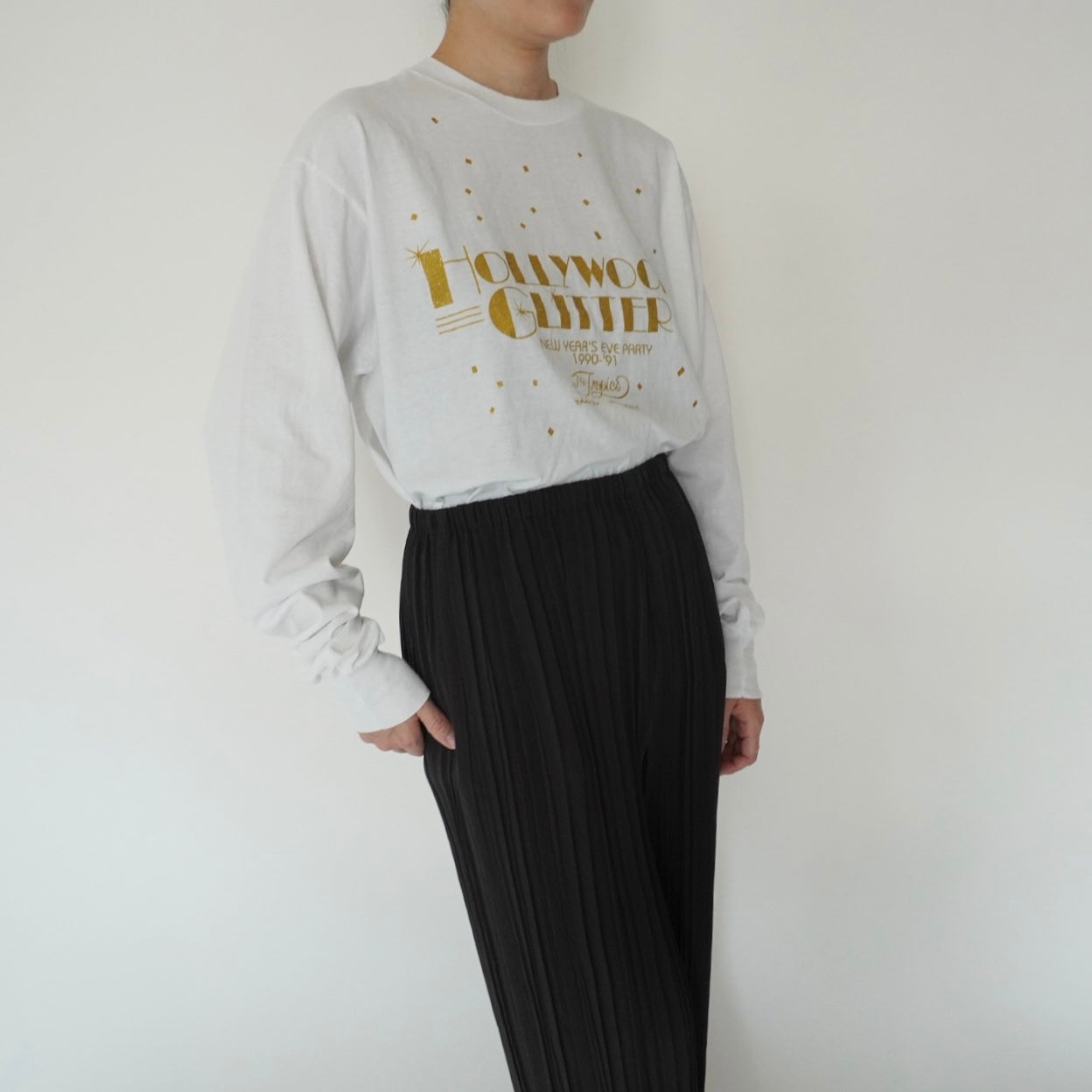 90s Printed Long Sleeves  T-shirt Made in USA