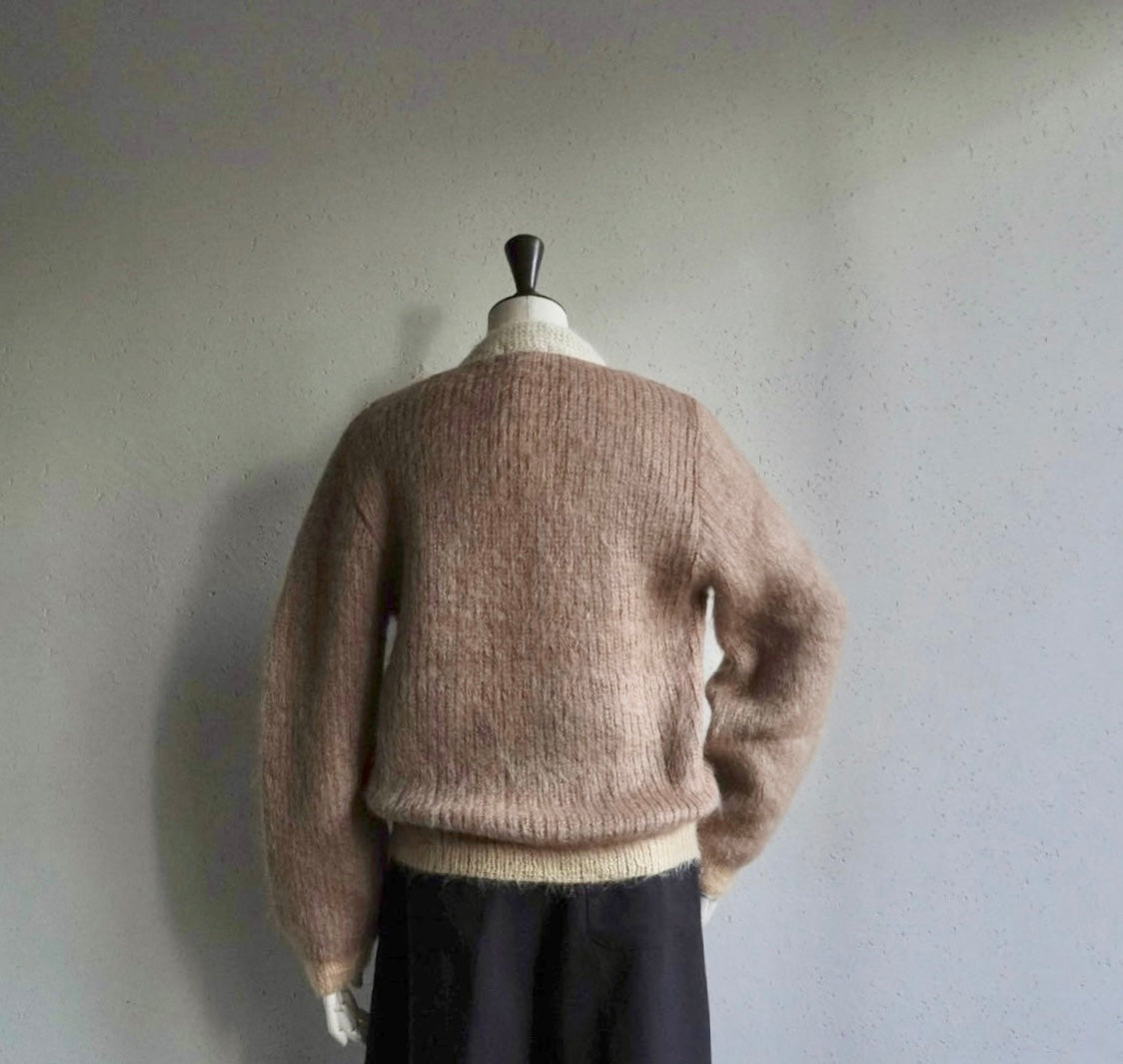 70s V Neck  Mohair Knit