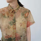 80s Printed Sheer Shirt Made in USA