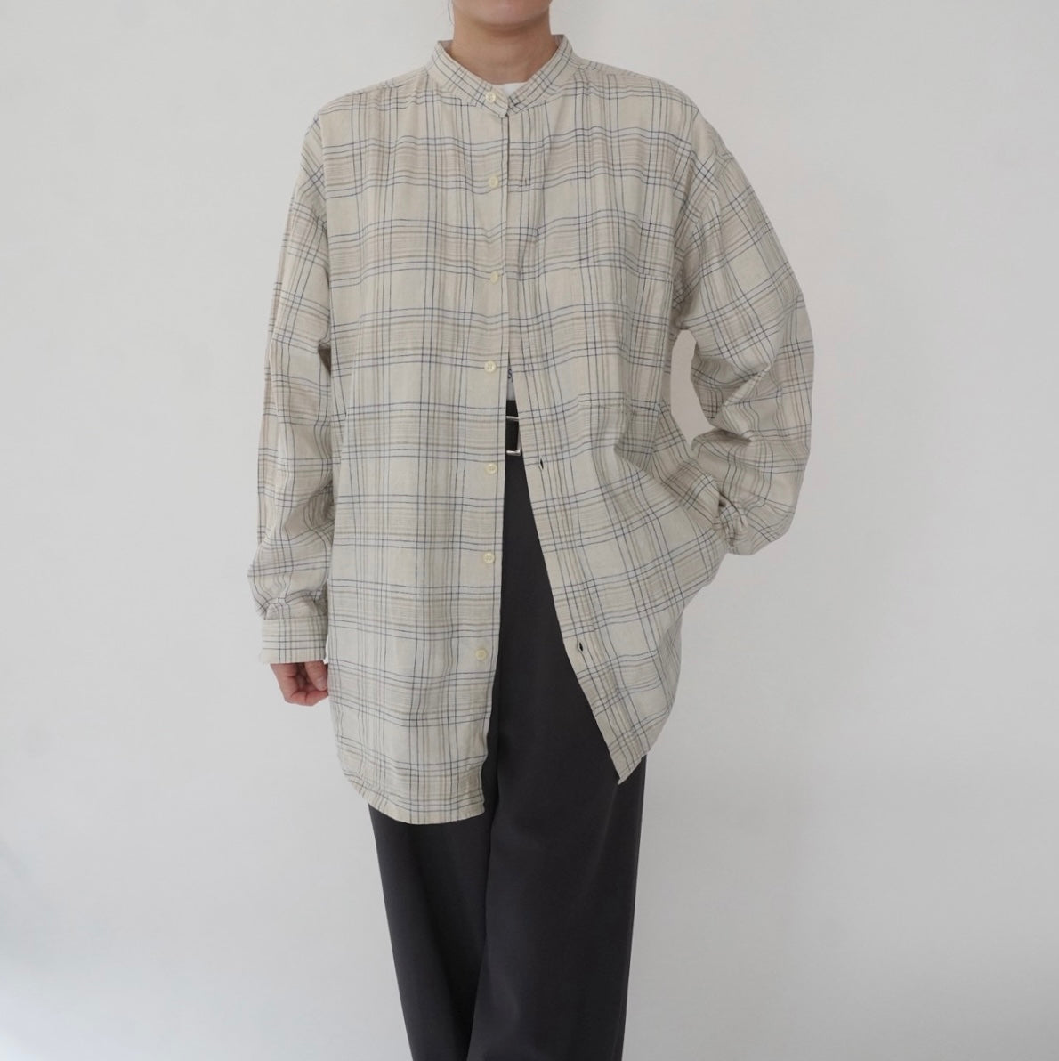 90s Linen Plaid Shirt