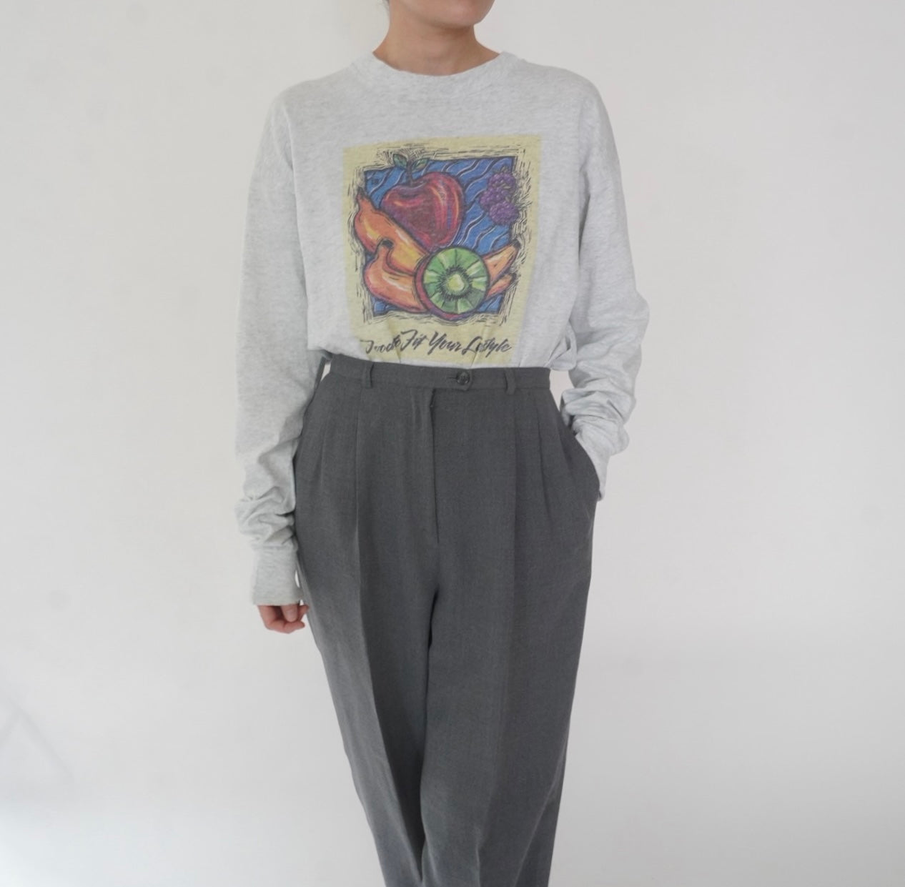 90s Printed Long Sleeves T-shirt Made in USA