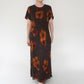 90s Floral Print Maxi Dress