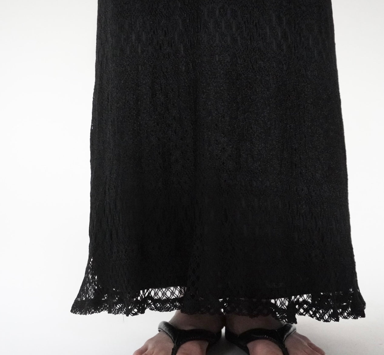 90s Lace Design Black Dress Made in USA