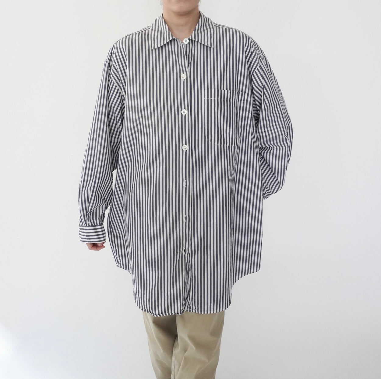 90s "GAP" Striped Long Cotton Shirt