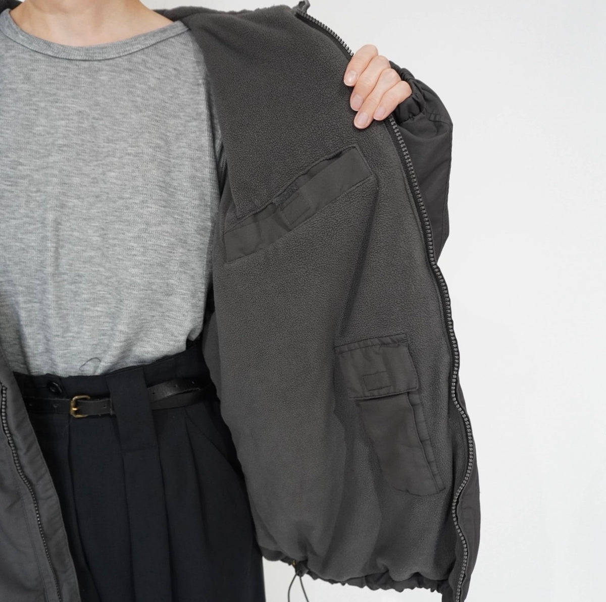 C.Gray Hooded Jacket