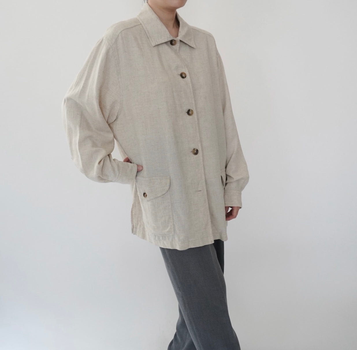 90s Linen Jacket Made in USA
