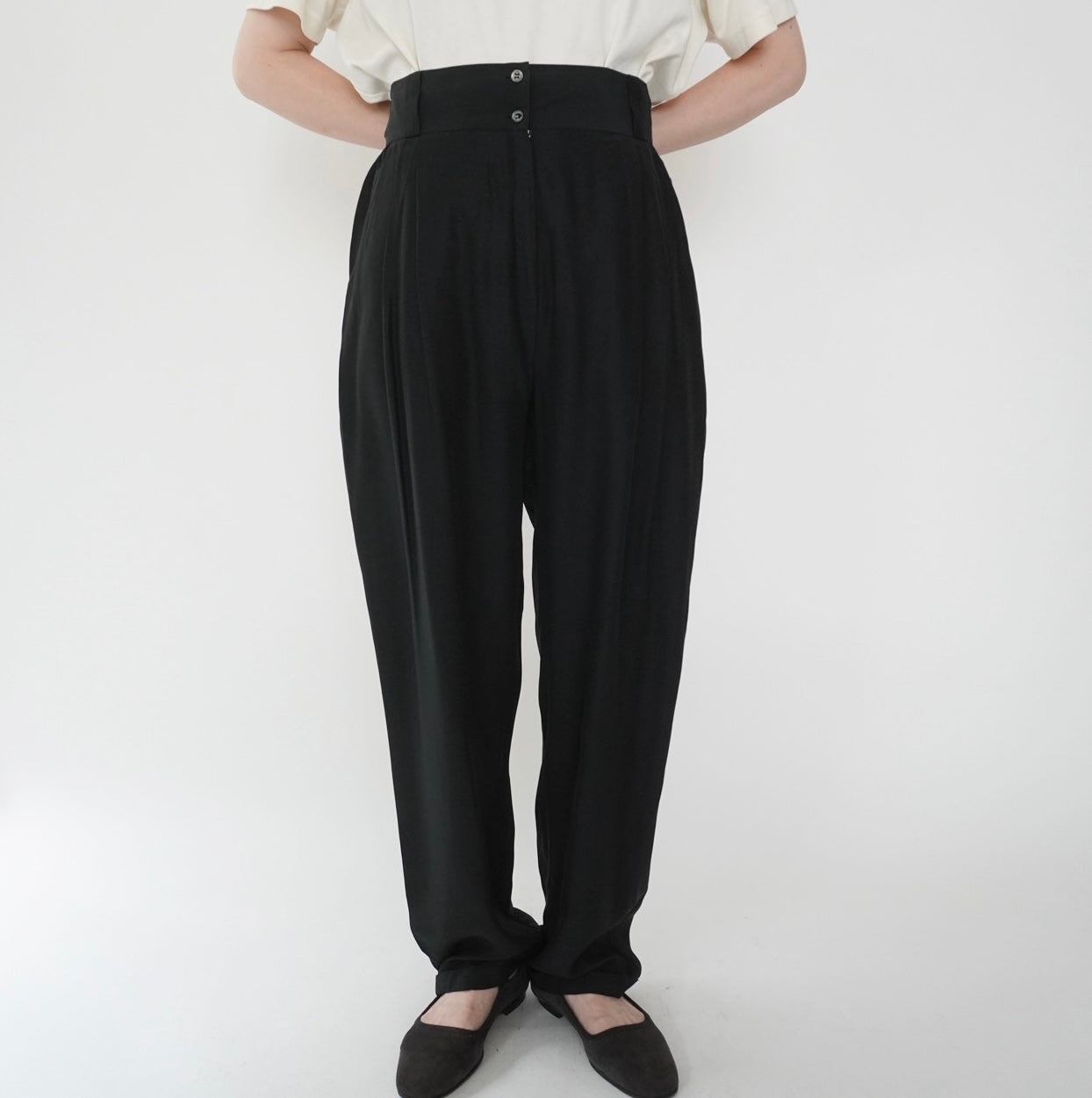 80s Silk High Waist Pants