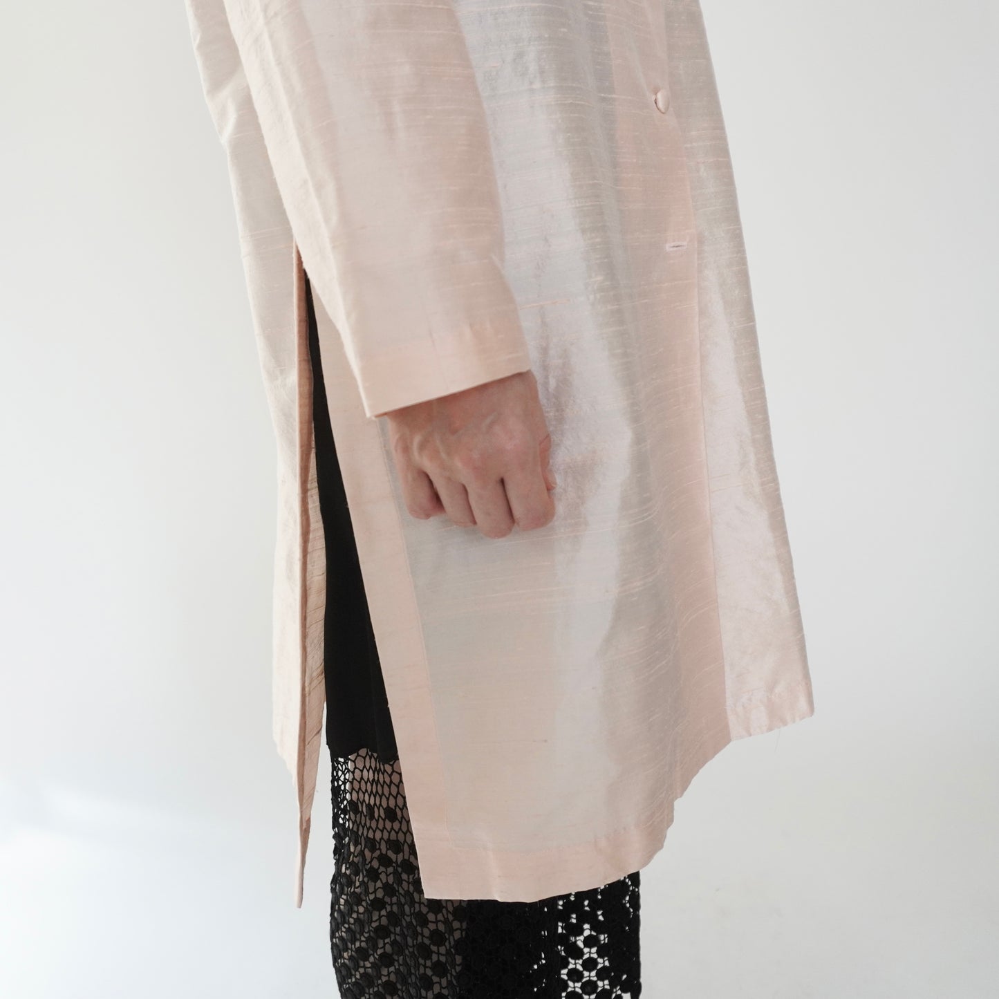 90s Raw Silk Shirt Jacket Made in USA
