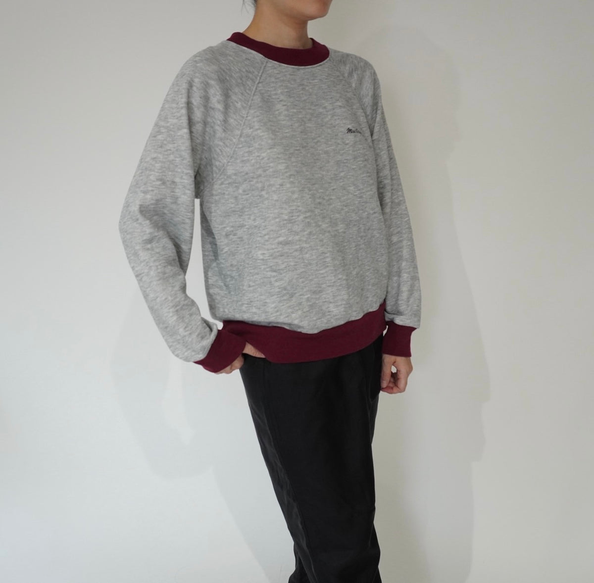 80s Two Tone Printed Sweater Made in USA