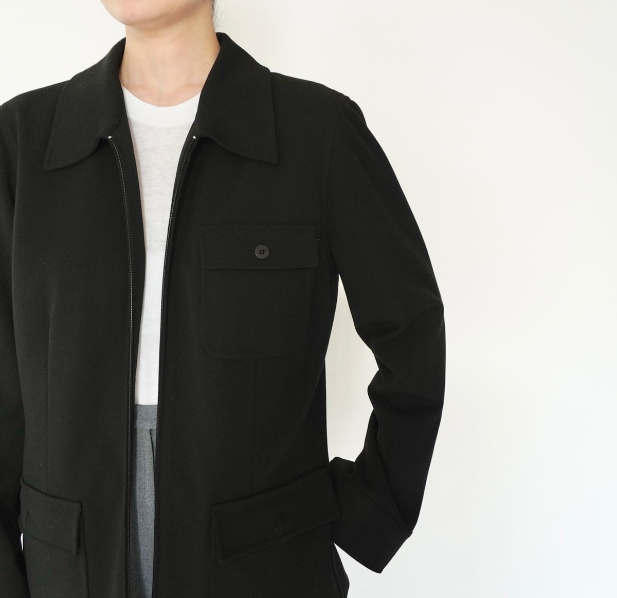 90s Black Design Jacket