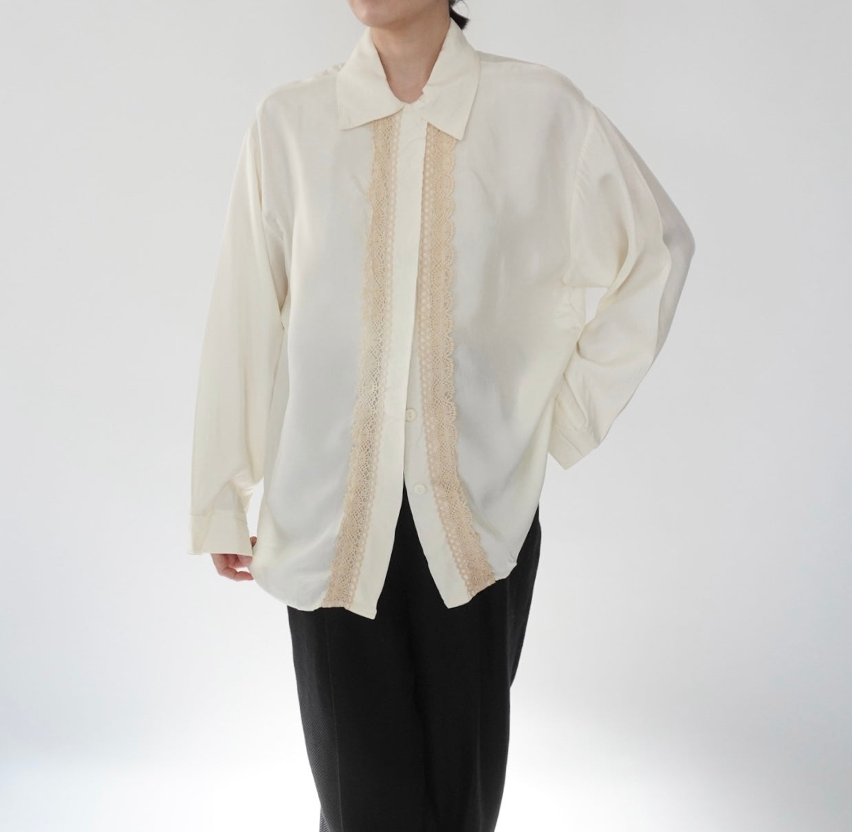 90s Lace Design Shirt Made in USA