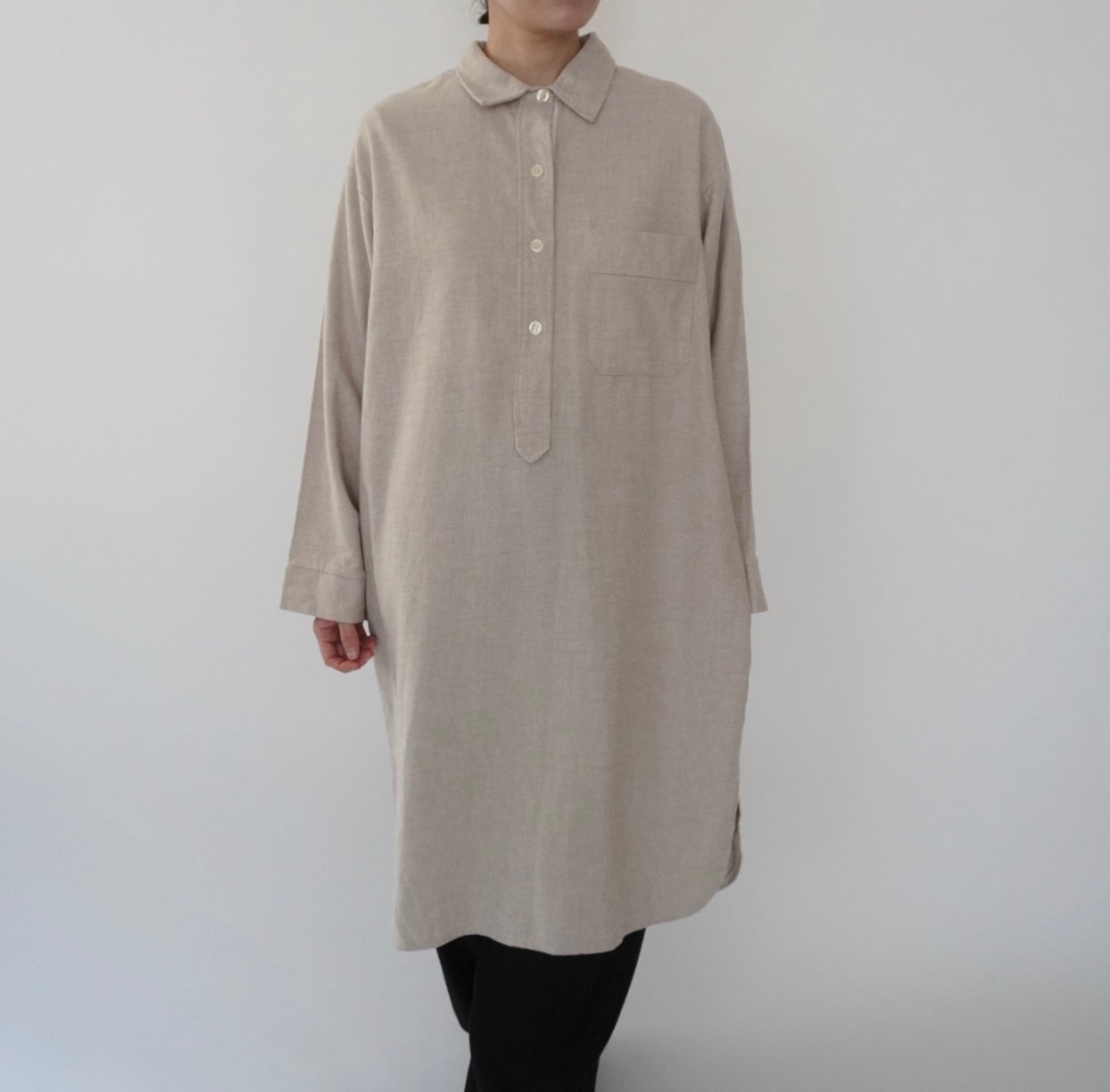 90s ”L.tavernier” Cotton Long Shirt Made in France