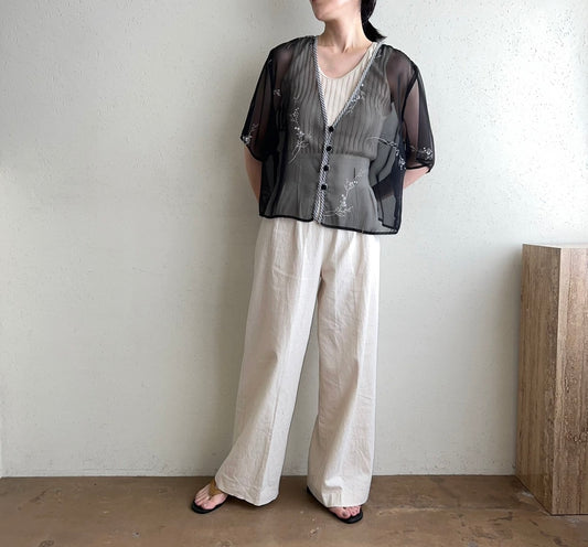 90s Sheer Printed Blouse Made in USA
