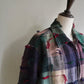 90s Plaid Fringe Light Jacket