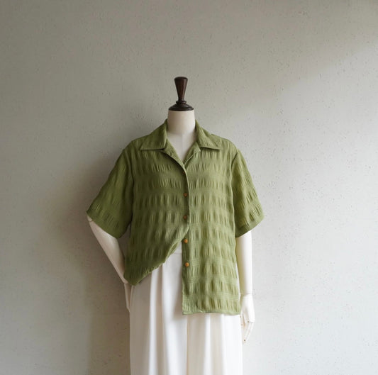 90s Pleat Green Shirt
