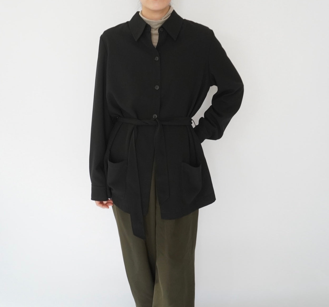 90s Belted Shirt Jacket