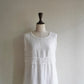 90s Linen×Crochet Maxi Dress Made in USA