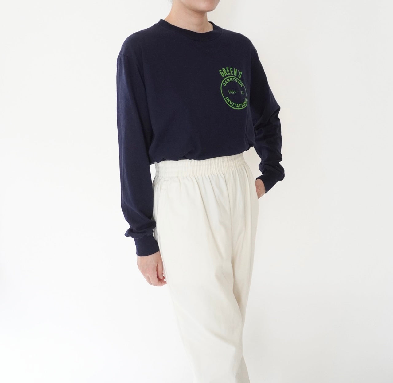 80s Printed Long T-shirt Made in USA