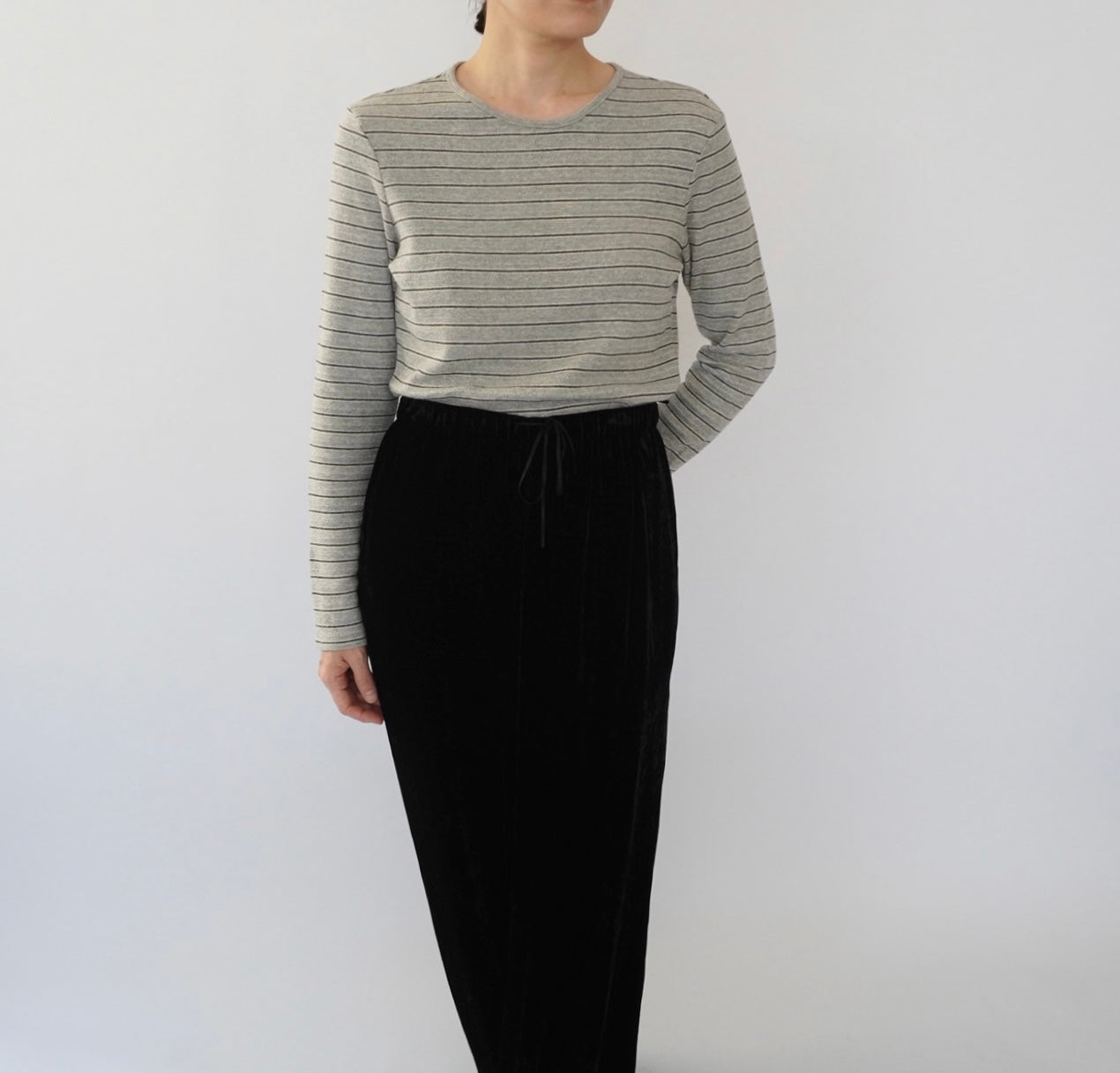 90s Gray Striped Top