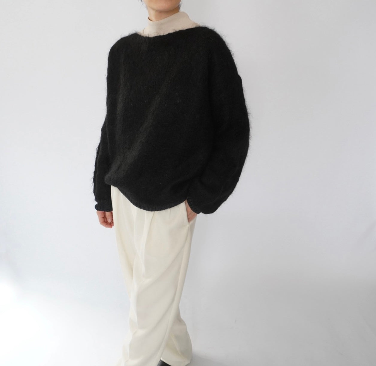 80s Black Mohair Knit
