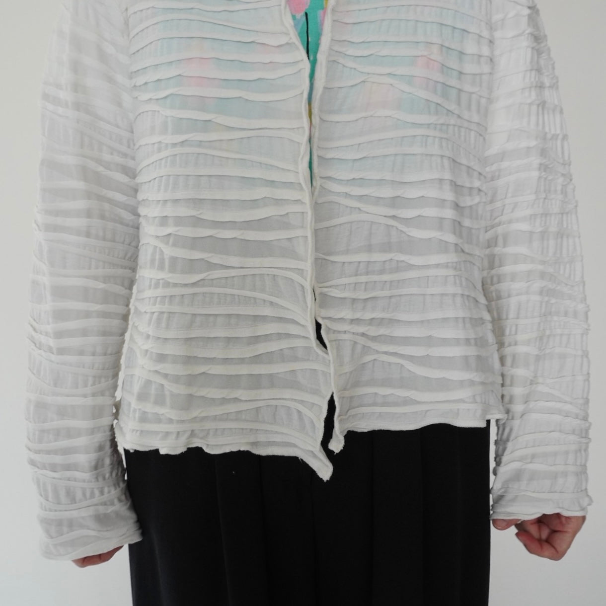 90s Pleated Cardigan Made in USA
