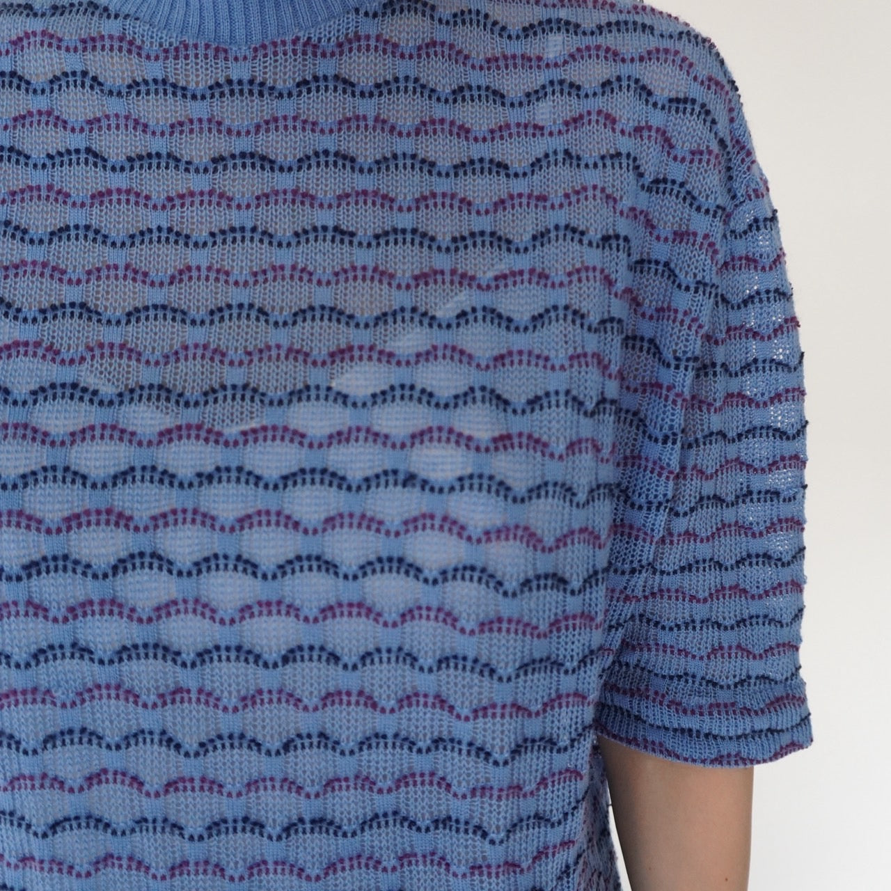 80s Blue Design Top