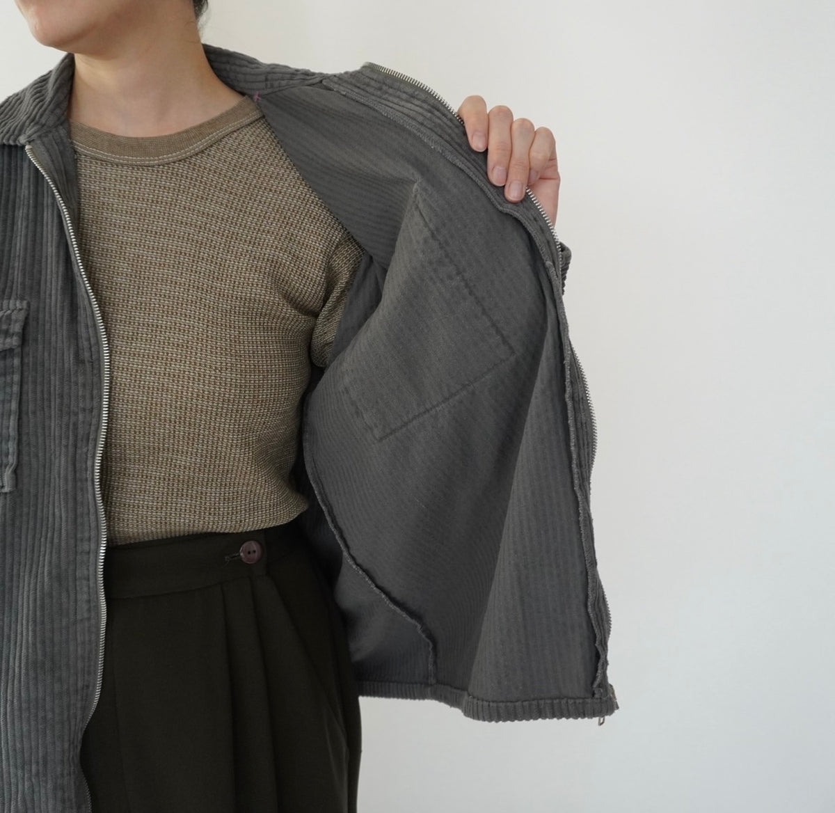 90s Gray Corduroy Light Jacket