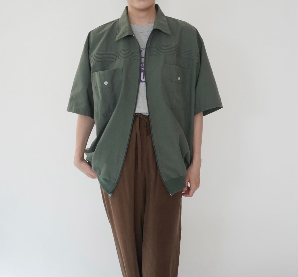 90s Khaki Design Shirt, Jacket