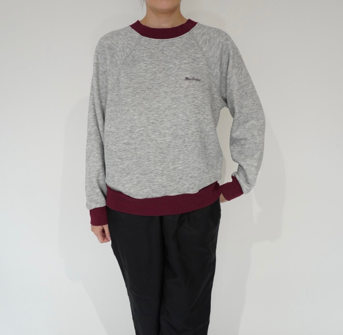 80s Two Tone Printed Sweater Made in USA