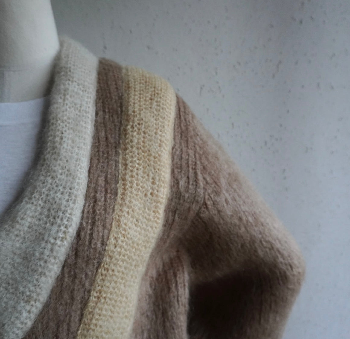 70s V Neck  Mohair Knit