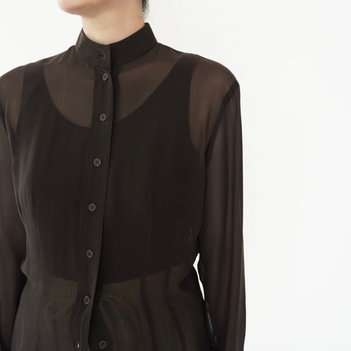 90s Brown Sheer Blouse