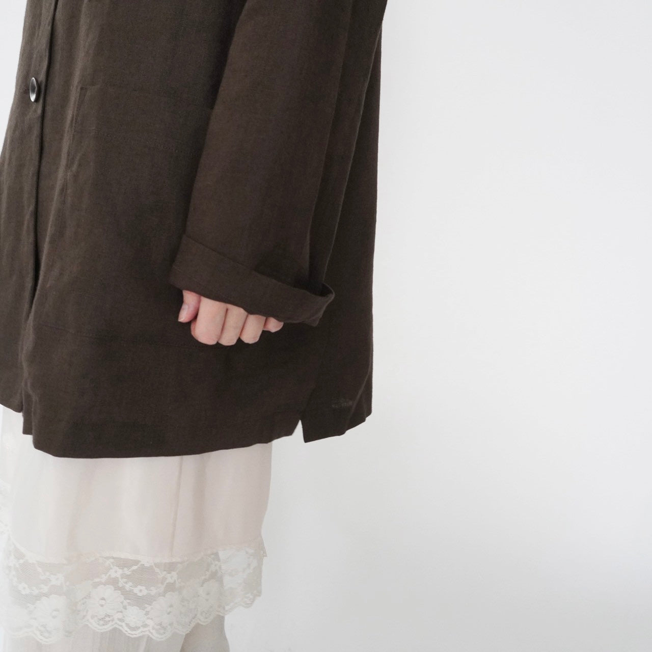 90s Linen Shirt Jacket