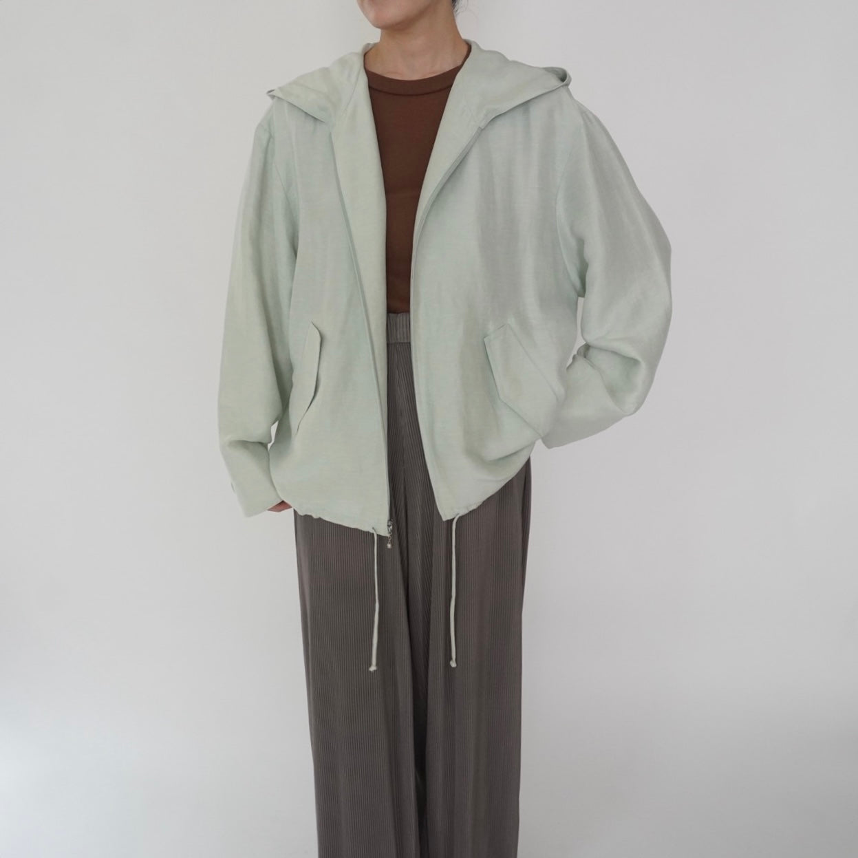 90s Linen×Silk Hoodie Jacket